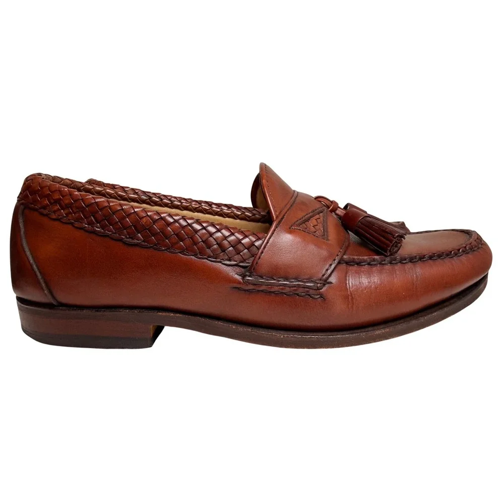 Allen Edmonds Maxfield Tassel Loafers Brown Leather Made USA Men’s 8.5D